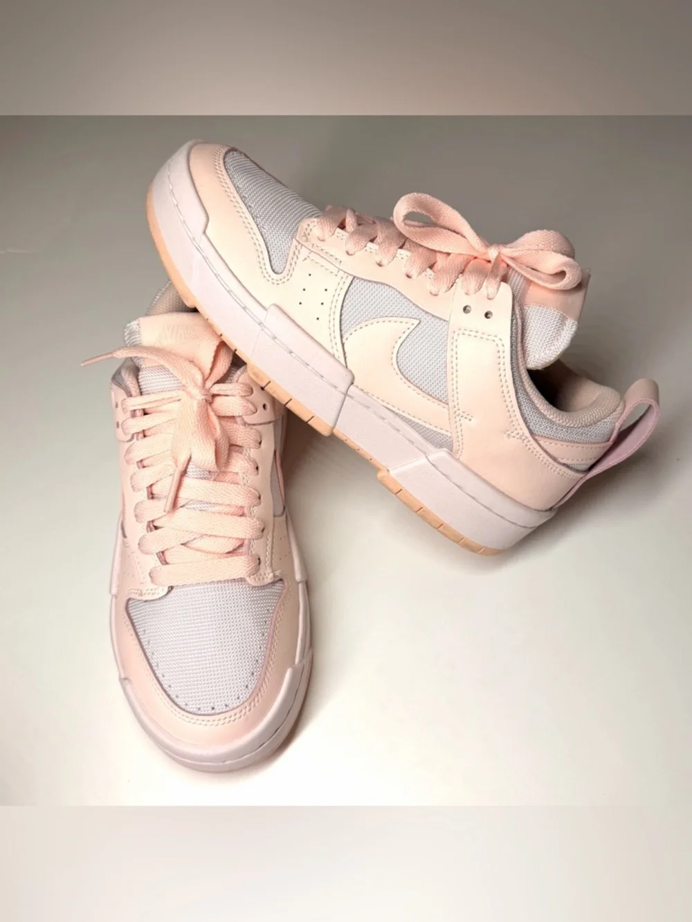 Nike Women’s Dunk Disrupt Low Light Soft Pink Casual Sneakers Size- 8